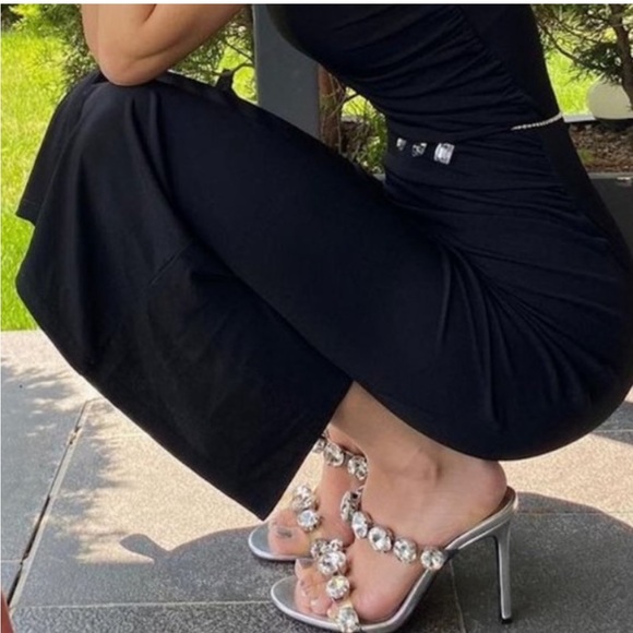 ZARA GEM HEELED VINYL MULES WITH DECORATION HEELS - Picture 10 of 17